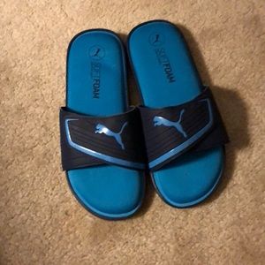 Blue Puma Memory Foam Slides